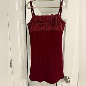 Custom made vintage mini burgundy dress